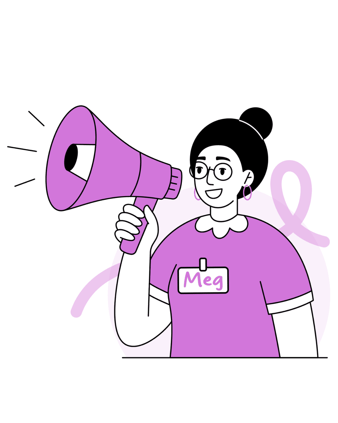 Meg with a megaphone